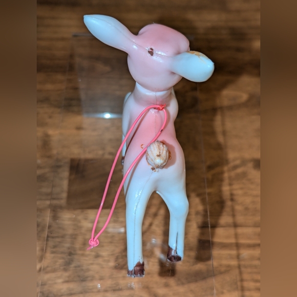 Vintage Pink Reindeer Ornament Hong Kong 60s - Picture 6 of 9